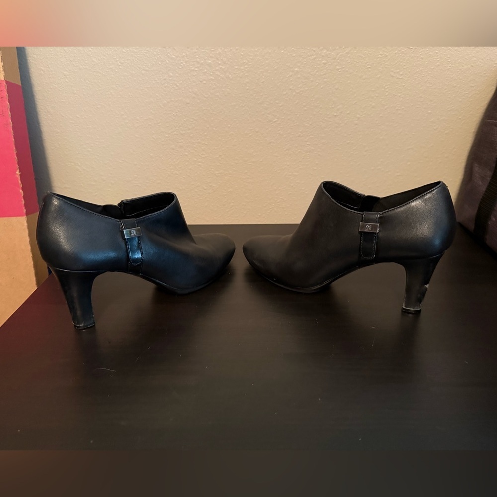Anne Klein Black Heeled Boots - Picture 3 of 9